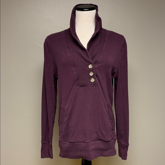 Banana Republic Tops - Banana Republic Plum Henley Sweatshirt Size M